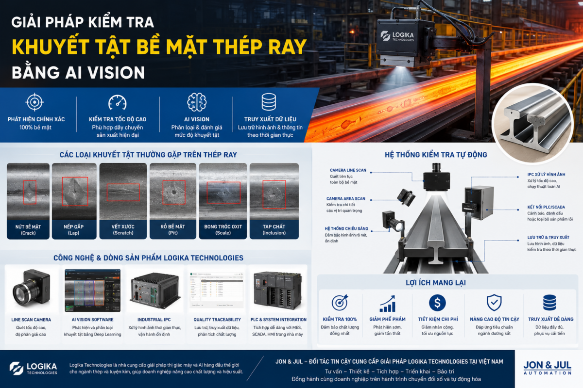 GIẢI PHÁP KIỂM TRA KHUYẾT TẬT BỀ MẶT THÉP RAY TỰ ĐỘNG BẰNG AI VISION