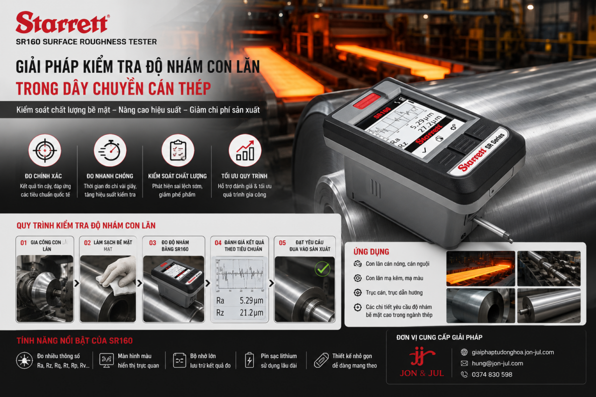 STARRETT VIETNAM – KIỂM TRA ĐỘ NHÁM CON LĂN TRONG DÂY CHUYỀN CÁN THÉP