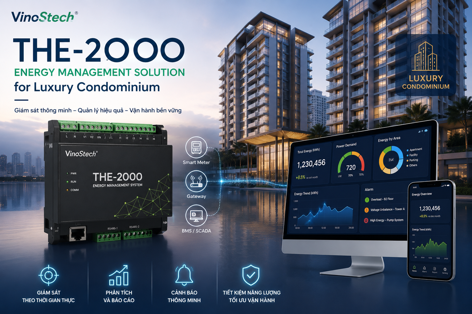 VINOSTECH VIETNAM – QUẢN LÝ ĐIỆN NĂNG THÔNG MINH CHO LUXURY CONDOMINIUM