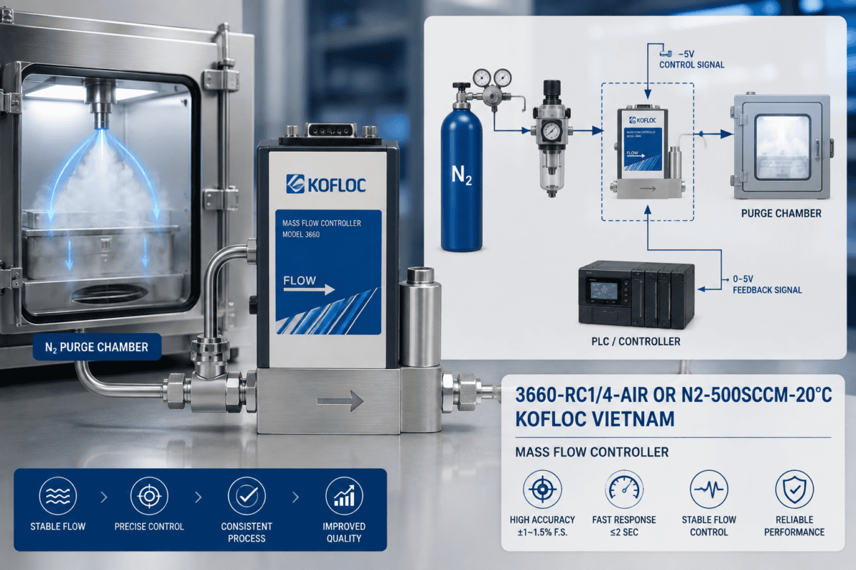 3660-RC1-4-AIR OR N2-500SCCM-20℃ KOFLOC – ĐIỀU KHIỂN KHÍ NITƠ CHO BUỒNG PURGE